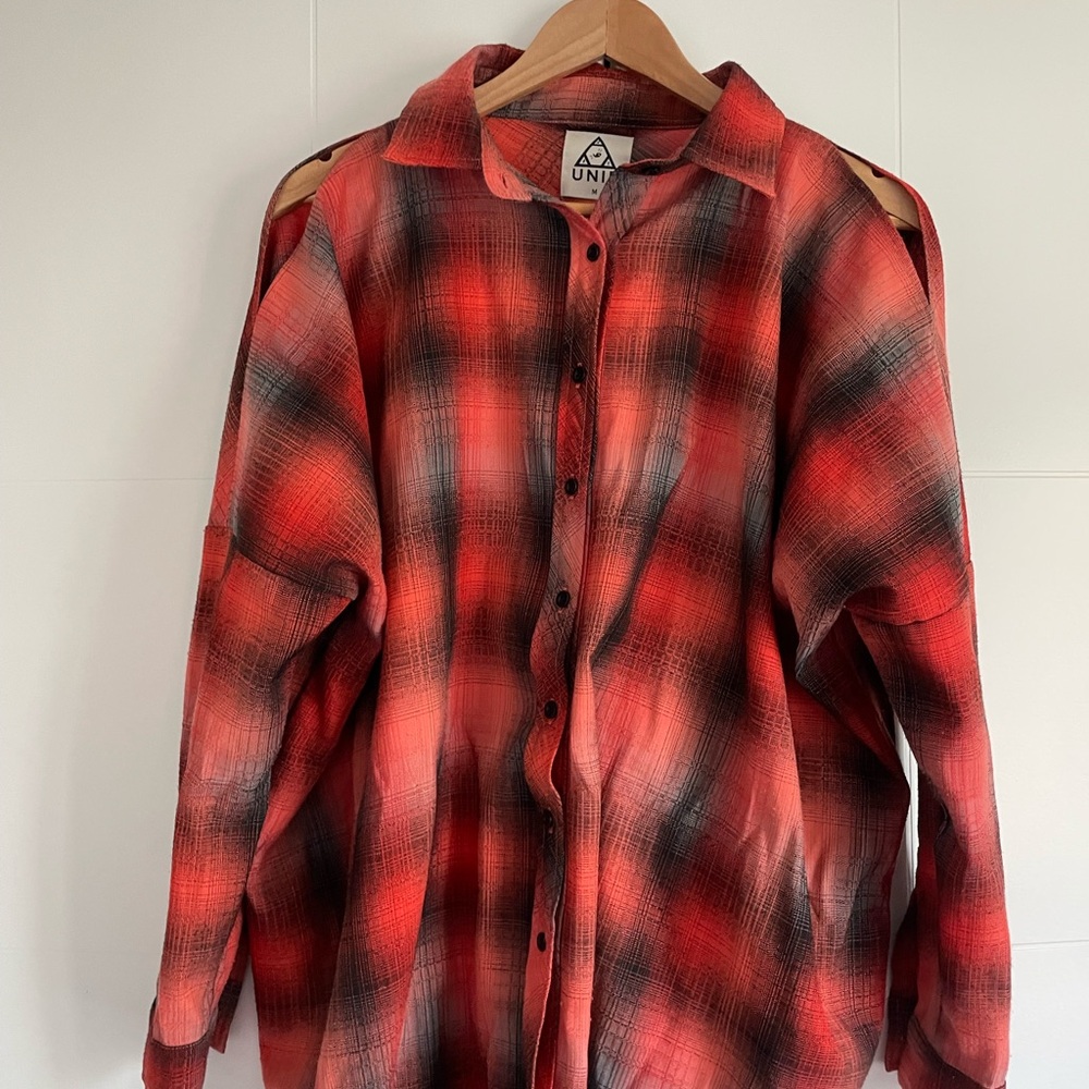 UNIF Shoulder Slit Checked Shirt